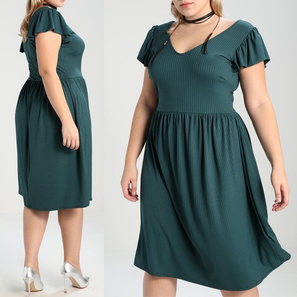 NWOT Lost Ink ASOS Skater Jersey Plus Midi Dress - Picture 2 of 7